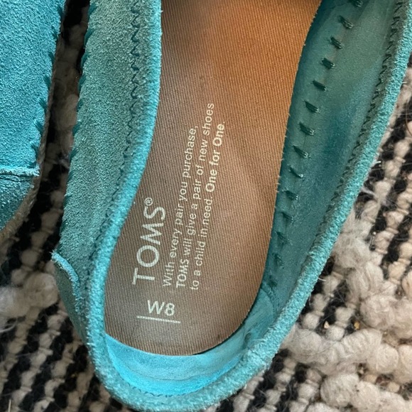 TOMS Women's Turquoise Espadrille Shoes - Picture 3 of 7